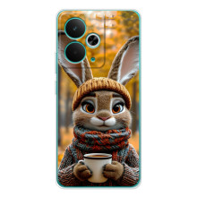 Друкований чохол 'Звірята з кавою' для RealMe 15 – Зайчик з кавою