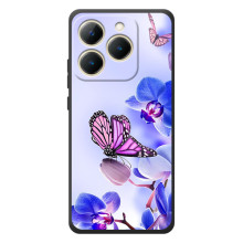 Чехлы с Цветами для RealMe 15T (VPrint) (Бабочка на цветочке)