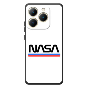 Силиконовый бампер с принтом "Наса" на RealMe 15T – NASA на белом фоне