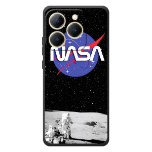 Силиконовый бампер с принтом "Наса" на RealMe 15T – Nasa на луне
