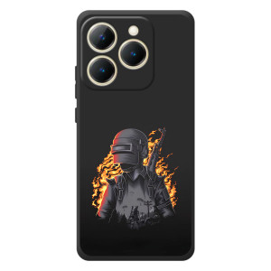 Силиконовый чехол с картинкой "Герой Pubg" на RealMe 15T – В огне