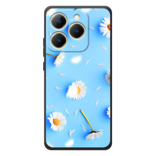 Чохол з Квітами для RealMe 15T – ромашки на блакитному
