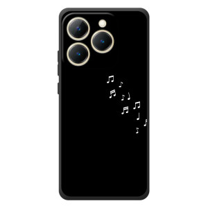 Чехол с картинками на черном фоне для RealMe 15T – Ноты
