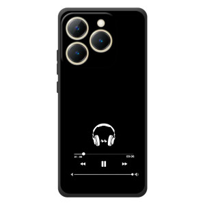 Чехол с картинками на черном фоне для RealMe 15T – Плеер
