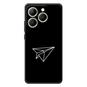 Чехол с картинками на черном фоне для RealMe 15T – Самолетик