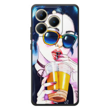 Чохол з картинкою Модні Дівчата RealMe 15T (Дівчина з коктейлем)