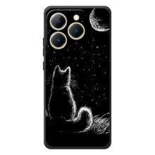 Чехол с принтом для RealMe 15T (AlphaPrint) Модные коты (Котик и луна)