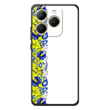 Силіконовый Чохол на RealMe 15T з картинкой Вишиванки (Жовто-біла вишиванка)