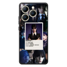 Чехлы Венсдей на RealMe 15T Уэнсдей (AlphaPrint) – коллаж Уэнздей