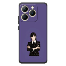 Чехлы Венсдей на RealMe 15T Уэнсдей (AlphaPrint) – Уэнздей в черном