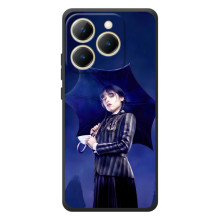 Чехлы Венсдей на RealMe 15T Уэнсдей (AlphaPrint) – Уэнздей с зонтом