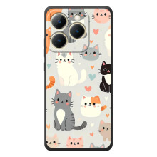 Чехол с рисунком кот на RealMe 15T – Коллаж котов