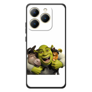 Печатный чехол с принтом Шрек для RealMe 15T – Шрек осел и кот