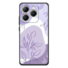 Силиконовый чехол с принтом в цветах на RealMe 15T – Фиолетовый дизайн