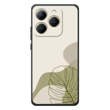 Силиконовый чехол с принтом в цветах на RealMe 15T – Монстера зелёная