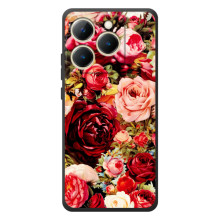 Силіконовий бампер з принтом (квіточки) на РеалМі 15Т (Букет квітів)