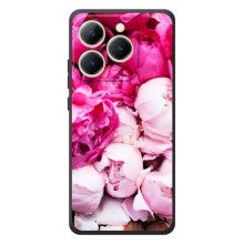 Силіконовий бампер з принтом (квіточки) на РеалМі 15Т (Півонії)