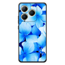 Силіконовий бампер з принтом (квіточки) на РеалМі 15Т (Сині квіти)