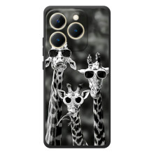 Силиконовый чехол с КАРТИНКАМИ лето для RealMe 15T (AlphaPrint) – Жирафы в очках