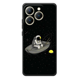 Силіконовый Чохол з принтом "Космонавти" на RealMe 15T – Космонавт на рибалці