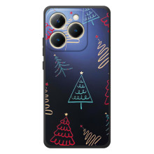 Зимние Чехлы для Реалми 15Т - прозрачный фон