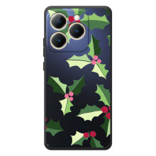 Зимние Чехлы для Реалми 15Т - прозрачный фон – Рождественский фон