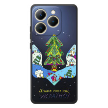 Зимние Чехлы для Реалми 15Т - прозрачный фон – Рождественский герб