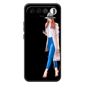 Чехол с картинкой Модные Девчонки RealMe 16 5G – Девушка со смартфоном