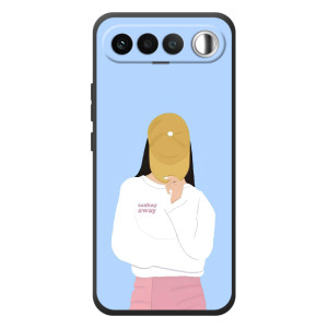 Силиконовый Чехол на RealMe 16 5G с картинкой Стильных Девушек (Желтая кепка)