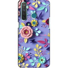 Чехлы с Цветами для Realme 5 Pro (VPrint) (Цветочный дизайн)