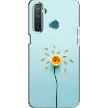 Чехлы с Цветами для Realme 5 Pro (VPrint) (Желтый цветок)