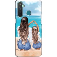Чехол с печатью для Realme 5 Pro - (Мама с ребенком) (AlphaPrint) (Мама с доченькой)
