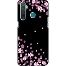 Чехол для Реалми 5 Про - с принтом (Дизайнерские) (AlphaPrint) (Цветочки маленькие)