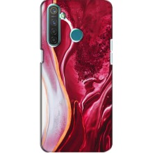 Чехол для Реалми 5 Про - с принтом (Дизайнерские) (AlphaPrint) (Мрамор красный)