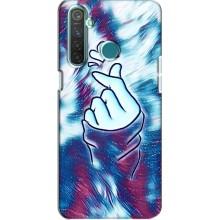 Чехол с принтом для Realme 5 Pro (AlphaPrint - Знак сердечка)