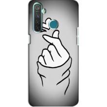 Чехол с принтом для Realme 5 Pro (AlphaPrint - Знак сердечка)