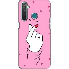 Чехол с принтом для Realme 5 Pro (AlphaPrint - Знак сердечка)