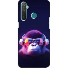 Чехол с Обезьянами Realme 5 Pro - (AlphaPrint) (Стильная обезьяна)