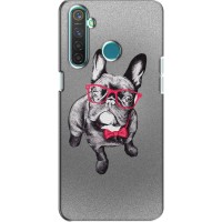 Чехол (ТПУ) Милые собачки для Realme 5 Pro (Бульдог в очках)