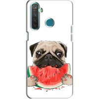 Чехол (ТПУ) Милые собачки для Realme 5 Pro (Смешной Мопс)