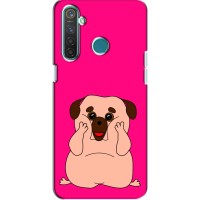 Чехол (ТПУ) Милые собачки для Realme 5 Pro – Веселый Мопсик