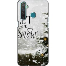 Новогодние, Праздничные Чехлы для Realme 5 Pro - 2024 год (Let it snow)