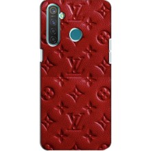 Текстурный Чехол Louis Vuitton для Реалми 5 Про – Красный ЛВ