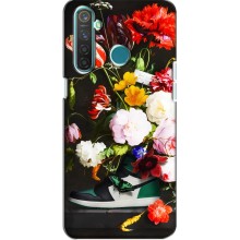 Брендновые Чехлы для Realme 5 - (PREMIUMPrint) (Nike цветы)