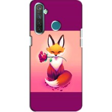 Чохли з картинкою Лисичка для Realme 5 (VPrint) (Лиса з трояндою)