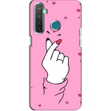 Чехол с принтом для Realme 5 (AlphaPrint - Знак сердечка) – Знак Love