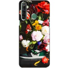 Брендновые Чехлы для Realme 6i - (PREMIUMPrint) (Nike цветы)