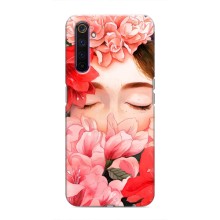 Чехлы (ART) Цветы на Realme 6 Pro (VPrint) (Глаза в цветах)