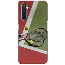 Чехлы с принтом Спортивная тематика для Realme 6 Pro – Ракетки теннис