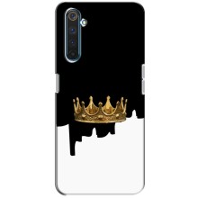 Чехол (Корона на чёрном фоне) для Реалми 6 Про – Золотая корона